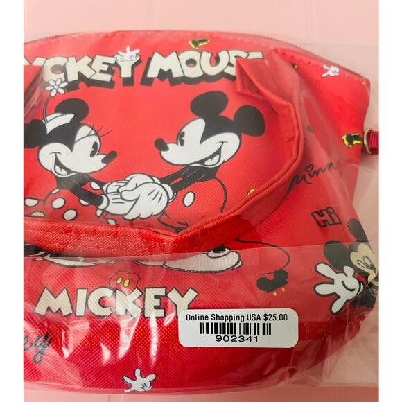 NEW Disney Girls Mickey Mouse and Minnie Mouse Cute Shoulder Handbag Purse Red - Picture 2 of 7